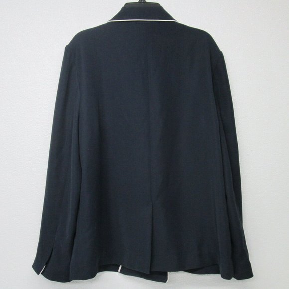 M.MARTIN Pleated Jacket Navy Fabric Blazer Size Women's L - Picture 7 of 8